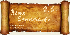 Nina Senćanski vizit kartica